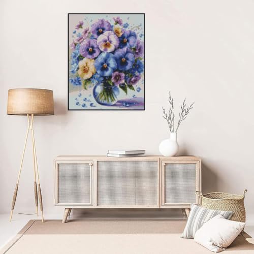MYBISYMQQ Stamped Cross Stitch Kits - Flower Embroidery Starter Kit for Adult Beginners, Cross Stitch Kits Embroidery Kit Arts and Crafts for Beginners,Crafts for Home Wall Decor 11.8x15.7 inches - color: D071