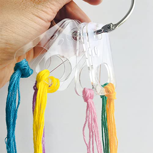 Rectangle Shape Clear Acrylic Thread Drops, Floss Drops, Floss Chips for Embroidery Floss Organization (50 Pieces)
