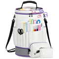 Crochet Yarn Knitting Bag 3PCS Expandable Large Yarn Storage Organizer Bag - color: Off-white
