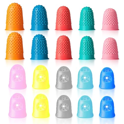 20 Pieces Rubber Finger Covers for Hand Sewing with Finger Protection