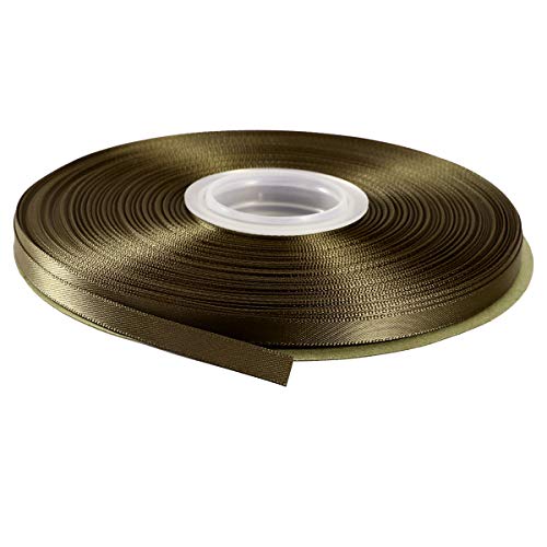 ITIsparkle 1/4" Inch Double Faced Satin Ribbon 50 Yards-Roll Set for Gift Wrapping Scrap Books Party Favor Hair Braids Baby Shower Decoration Floral Arrangement Craft Supplies, Dark Olive Ribbon - color: Dark Olive