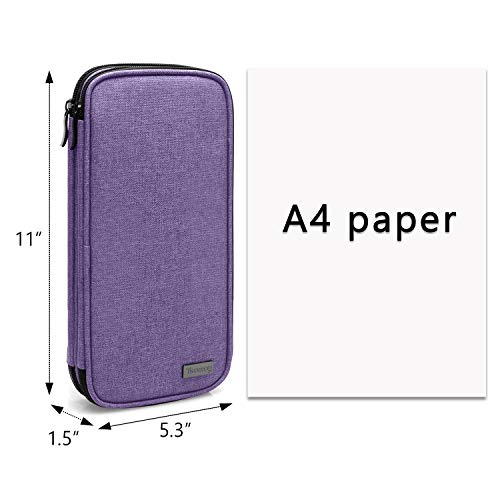Teamoy Knitting Needles Organizer, Travel Crochet Hook Case, Purple - color: Purple