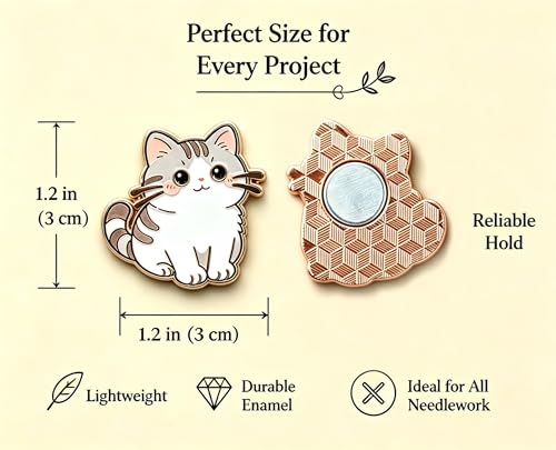 HENYANMHXH Needle Minder Magnet, Cute Magnetic Needle Holder,Kitten