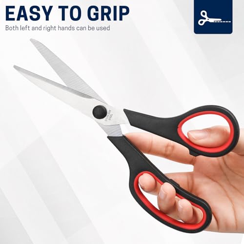 BURVAGY 10 Pack 8" Scissors All Purpose, Heavy Duty Scissors for Office - color: 10 Pack