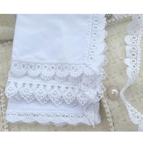 6 Pack of Ladies Embroidery Cotton Handkerchiefs Lace Wedding Hankies - color: A03-mix Card