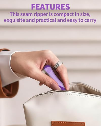 Needle and Thread Seam Ripper, Rippers for Sewing and Thread,Remover Stitch Tool for Hand Sewing, Knitting, Cross Stitching, Embroidery and Thread Removal (Purple) - color: Purple