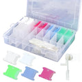 100 Pcs Embroidery Floss Bobbins, Cross Stitch Thread Storage Set, Embroidery Floss Organizer with Bobbin Winder, Thread Organizer Box for DIY Craft Sewing Needlework Storage