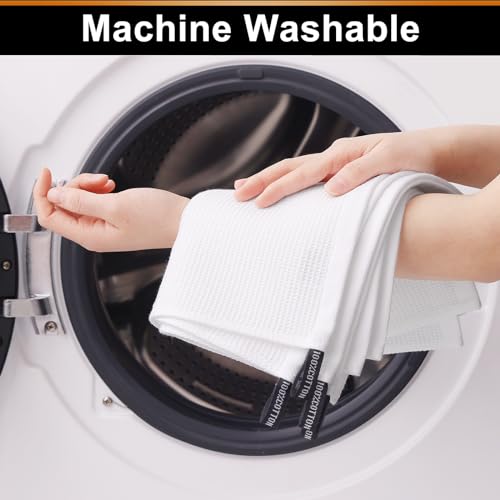 Homaxy 100% Cotton Waffle Weave Dish Cloths, 6 Pack, White - color: White, size: 12 x 12 - 6 Pack