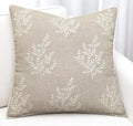 VAGMINE Embroidered Fern Leaf 18x18 Throw Pillow Cover, Natural - color: Natural-leaves, size: 18" x 18" (Pack of 1)