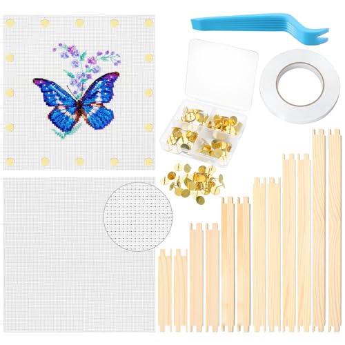 Colingmill 12 Pcs Needlepoint Stretcher Bars 6 Size 60 Thumbtacks Bundle
