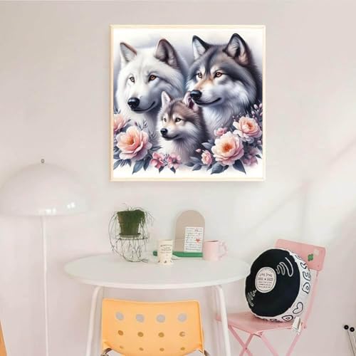 Dugsmgd Wolf Diamond Art Kits for Adults, Animal Diamond Painting 14x14in - color: Wolf