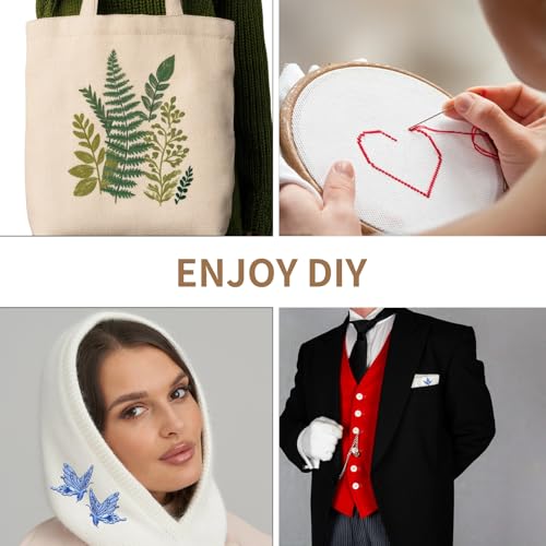 16 PCS Embroidery Fabric Cloth Pre-Cut Hand Embroidery Fabric 4 Sizes 5.9 to 11.8inch White Cotton Fabrics Cloth Squares for Embroiderys Garment Craft