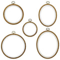 Faylapa 5Pcs 3.9 inch to 7.4 inch Embroidery Hoop Round Oval Cross Stitch - size: 5pcs Round+Oval