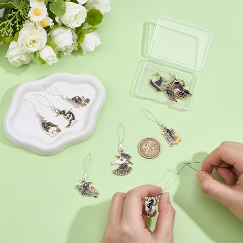 MAYJOYDIY 10Pcs Crow Embroidery Needle Threader Tool Enamel Death Raven Pendant Iron Sewing Machine Needle Threader Hand Machine Sewing Tool for DIY Art Cross Stitch Craft Knitting Quilting - color: Raven