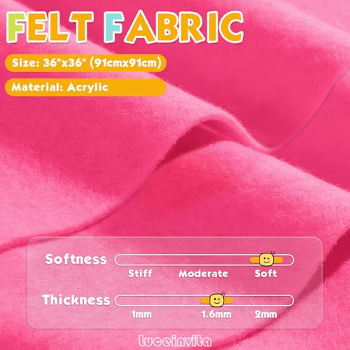 Pink Carnation 36" X 36" Felt Fabric Sheet - 1.6mm Thickness - color: Pink Carnation, size: 36" x 36"