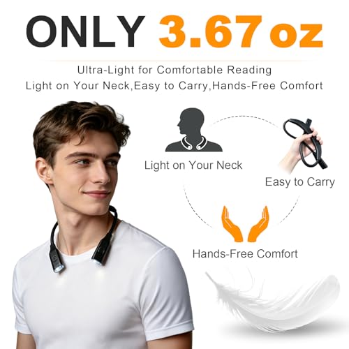 Neck Reading Light, Lightweight Rechargeable Book Light - style: Gently