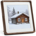 Natural Walnut 10x10 Picture Frame Wood with Mat for 8x8 Photos - size: 10×10