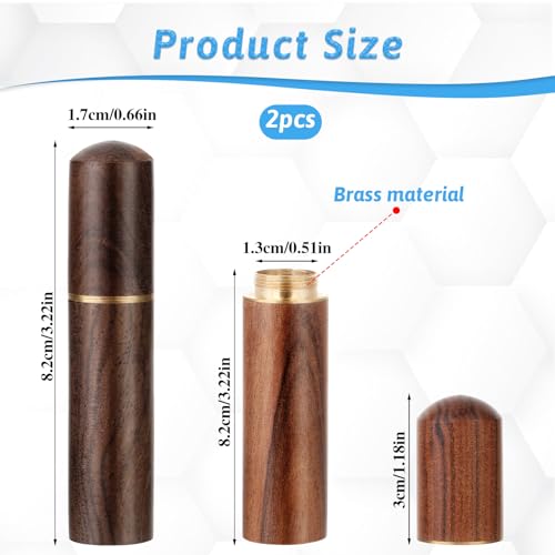 Styquenzer 2 Pcs Needle Case Portable Wooden Sewing Box Sewing Needles Holder Versatile Sewing Storage Case Needle Tube Keeper Container for Storage Embroidery Needle Toothpick Bead