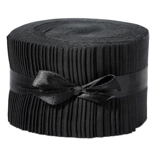 ZMAAGG Black Jelly Roll Fabric, 40 PCS Jelly Roll, Quilting Fabric - color: Black