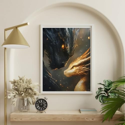 niurenmaoyi Stamped Cross Stitch Kits for Beginners,Counted Embroidery Craft Kits for Adults,Needlepoint Kits for Adults,Dragon Wall Art 11.8X15.8In - color: Cross Stitch Kits1215-05