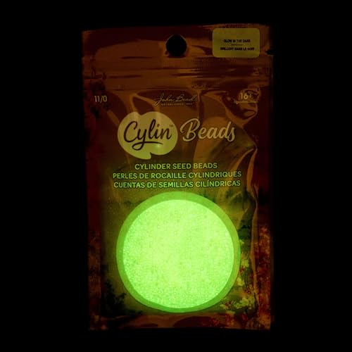 John Bead 25g Cylin Beads Yellow Neon Glow in Dark AB 11/0 Glass Cylindrical Seed Beads for Jewelry Bracelets Necklaces Earrings Making Embroidery - color: Yellow Neon Glow in Dark AB