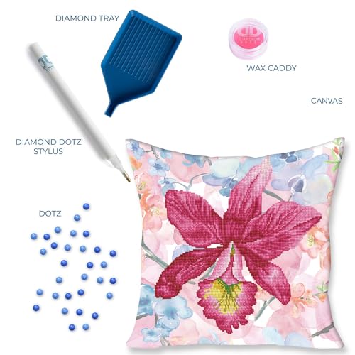 DIAMOND DOTZ Sparkle Garden Pink Pillow Diamond Art Painting for Adults - color: Sparkle Garden Pink