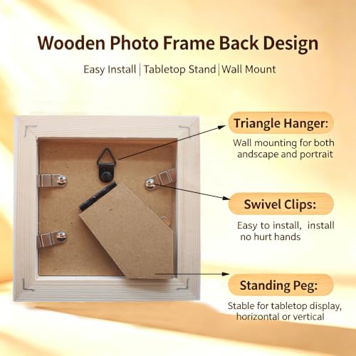 3x3 Picture Frame Solid Wood,Blue. Table Top or Wall Mount Photo Frames with Plastic Glass for 3x3 Inches Pictures, Modern Home Office Decor - color: Blue, size: 3x3