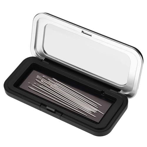 Magnetic Needle Holder Case with Clear Lid, Bobby Pin Storage Box Container Needlepoint Accessories with Snap Closure Needle Point Organizer for Sewing Quilting Embroidery & Craft Supplies (Large)