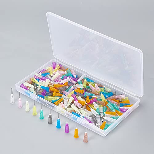BENECREAT 160PCS 0.5 Inch 10 Different Gauge Blunt Tip Glue Bottle Needles Dispensing Needle with Lure Lock for Refilling E-Liquid Inks - size: 0.5 Inch-10 Size