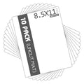 Mat Board Center 10 Pack Uncut Mat Boards, 8.5x11 White Matboards - size: 8.5x11