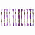 PATIKIL 12 Skeins Embroidery Floss Polyester Embroidery String Light Purple - color: Light Purple