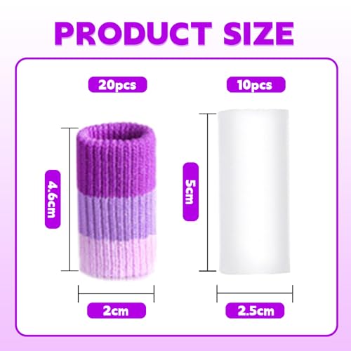 20 PCS Crochet Finger Guard and 10 PCS Gel Finger Sleeve Protectors