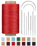 218 Yards Upholstery Thread Heavy Duty, Red Waxed Leather Thread Sewing Kit - color: Red