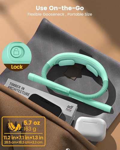 Glocusent Neck Light with Timer, 100 Hours Book Light for Bedtime Reading - color: Mint Green