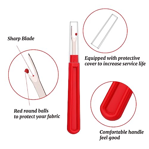 Seam Ripper, 6 PCS Red Seam Rippers for Sewing, Red Stitch Remover Tool - color: Red