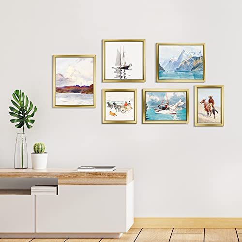 LaVie Home 5x7 Picture Frames (12 Pack, Gold) Simple Designed Photo Frame with High Definition Glass for Wall Mount & Table Top Display, Set of 12 Classic Collection - color: Gold, size: 5x7