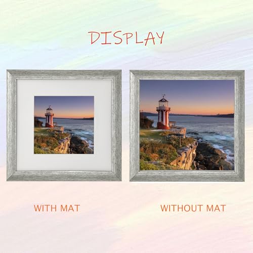 10x10 Photo Frame Gallery Picture frame with 6x6 mat,Freestanding and Wall Mountable,Silver - color: Silver, size: 10x10