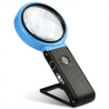 VisionAid 30X 10X Hands-Free Magnifying Glass with Stand, LED Lights, Loupe Handheld Illuminated Magnifier for Low Vision Seniors Reading - size: 4 inches