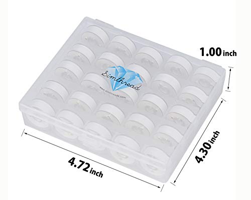 Simthread 25pcs Size L SA155 90WT Prewound Bobbin Thread - White - color: 90wt 25White