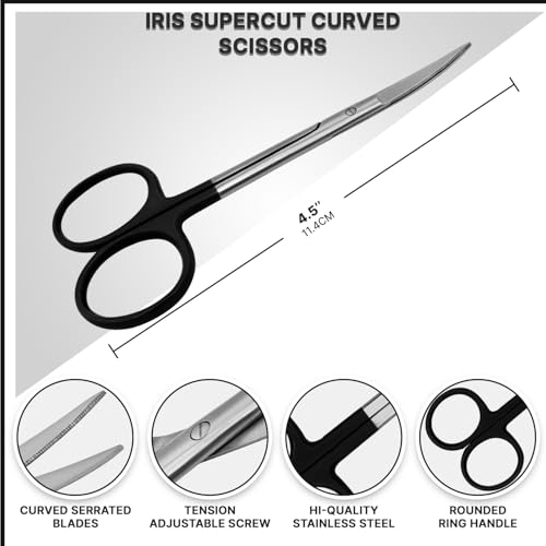Iris Scissors 4.50" Str/Cud/Angled TC Tungsten Carbide, Supercut O.R. Grade (Supercut Curved) - style: Supercut Curved