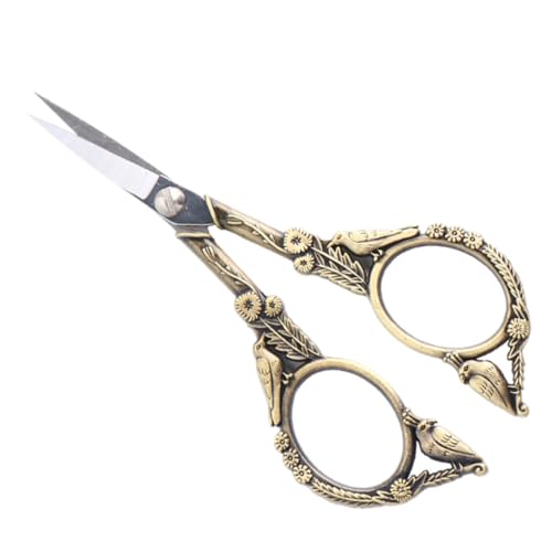 minkissy Stainless Steel Bird Scissors 4.72 in Fine Tip Small Scissors for Eyebrow Beard Eyelash Trimming Embroidery Sewing Craft Home Use Cutter