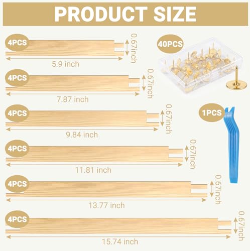 6 Sets Needlepoint Stretcher Bars for Needlework with 40 Tacks, 6 Sizes 24 Pcs Wooden Canvas Stretcher Bars Needlepoint Frame Set Art Supplies for Needlework Embroidery, Embroidery Enthusiasts's Gifts - size: 15/20/25/30/35/40cm*4
