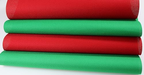 KCS 4 pc of 12" x 18" (30cm x 45cm) 14CT Counted Cotton Aida Cloth Cross Stitch Fabric (Red+Green) - color: Red+green