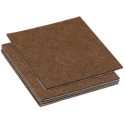 PATIKIL 4x4 Inch Square Coffee Felt Furniture Pad, 5 Pack, Anti-Scratch, Adhesive Backed - color: Coffee, size: 4x4 Inch