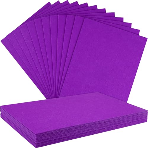 NEBURORA 12 Pcs 2mm Thick Stiff Felt Sheets for Crafts Sewing(Purple) - color: Purple