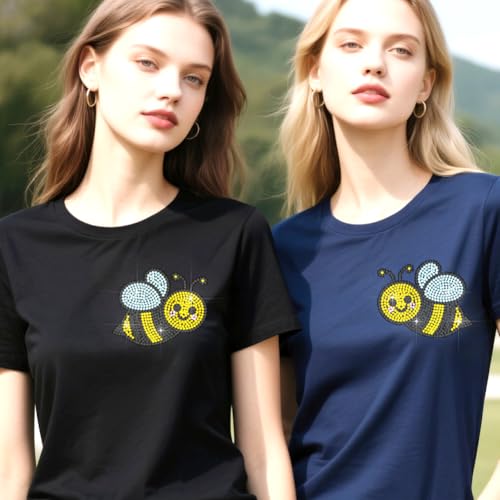 MAYJOYDIY Bee Rhinestone Iron on Hotfix Transfer Honeybee Heat Transfer Sticker Cute Insect Wings Hornet Bling Clothing Decoration Applique for Shirt Bag Hat Jacket Jeans Shoes DIY Crafts - style: Bee