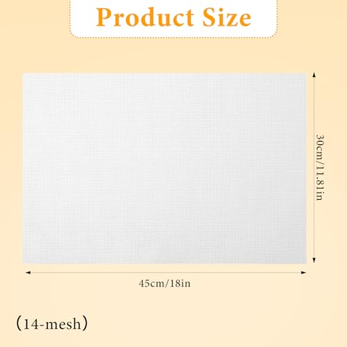 Needlepoint Canvas, 18" x 12", 14 Mesh White Blank Cloth Needle Point Canvas Polyester Cotton Embroidery Blank Cloth Needlepoint Supplies for Knit Crochet Projects (2 Pack) - size: 17.7 x 11.8 inches