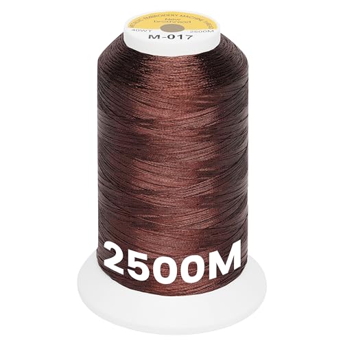 New brothread Metallic Embroidery Machine Thread - Clay Brown M-017 - color: 2500M Single Spool Clay Brown M-017