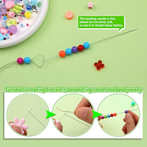 UOOU 86 Pcs Beading Needle Set, 6 Sizes Beading Needles for Seed Beads - color: Silver-86 Pcs