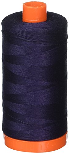 Aurifil A1050-2785 Solid 50wt 1422yds Very Dark Navy Mako Cotton Thread - color: Navy Blue